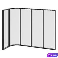 Aluminum profile glazing with radius element 3 3D Model Corona