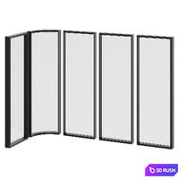 Aluminum profile glazing with radius element 3 3D Model Corona