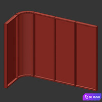 Aluminum profile glazing with radius element 3 3D Model Corona