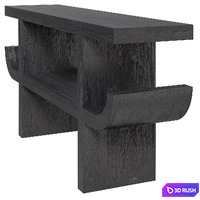 CB2  black acacia console Pagoda 3D Model Vray, Corona