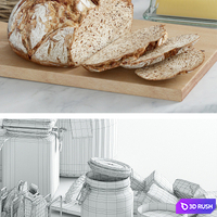 Kitchen set 2 3D Model Vray