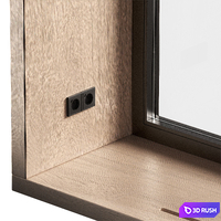 Window with wide slopes with rosettes. Perforation of convection holes in the window sill. 3D Model Vray, Corona
