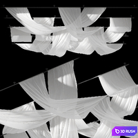 Ceiling Drapery - Second Light 3D Model Vray, Corona