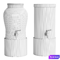 Drink Dispenser Set 3D Model Vray, Corona