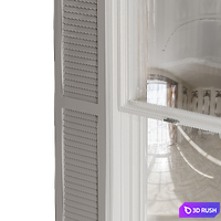 True Fit PVC Two Equal Louver Shutters 3D Model Corona