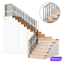 Modern staircase 26 3D Model Vray, Corona