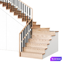 Modern staircase 26 3D Model Vray, Corona