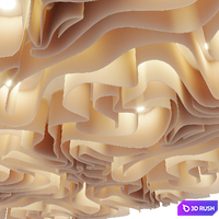 Decorative ceiling Wave ceiling 3D Model Corona