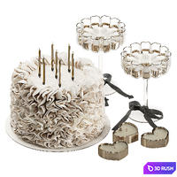 Decorative set with cake 011 KM 3D Model Corona