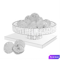Plums In Fruit Bowl 3D Model Vray, Corona