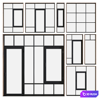 Panoramic glazing windows 007 3D Model Vray, Corona