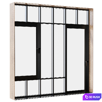 Panoramic glazing windows 007 3D Model Vray, Corona