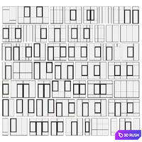 Panoramic glazing windows 007 3D Model Vray, Corona