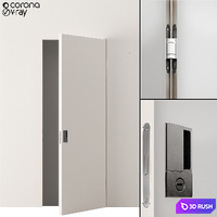 Concealed door 3D Model Vray, Corona
