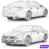 Hyundai Sonata 2021 3D Model Vray