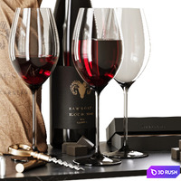 Wine with chocolate set/1 3D Model Corona