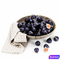 Fruit set figs purple 3D Model Corona