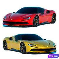 Ferrari SF90 Spider 3D Model Corona