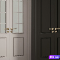 Entrance door set106 3D Model Vray, Corona