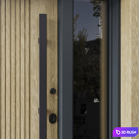Entrance door with transoms to cottage 03 3D Model Vray, Corona