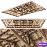 Wooden Ceiling V7 / Wooden Ceiling with Beams 3D Model Corona