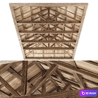 Wooden Ceiling V7 / Wooden Ceiling with Beams 3D Model Corona