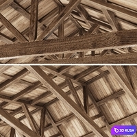 Wooden Ceiling V7 / Wooden Ceiling with Beams 3D Model Corona