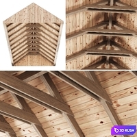 Wooden Ceiling V11 / Wooden Ceiling with Beams 3D Model Corona