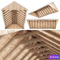 Wooden Ceiling V11 / Wooden Ceiling with Beams 3D Model Corona