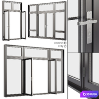 A set of metal windows and doors. Set 2 3D Model Vray, Corona