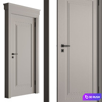 Wooden Front Door Set 121 3D Model Vray, Corona