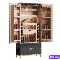 Modern Wine cabinet with dishes and glasses 03 3D Model Corona
