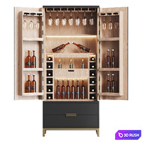 Modern Wine cabinet with dishes and glasses 03 3D Model Corona