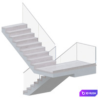 Staircase 015 3D Model Corona