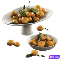 Bowls of tangerines 3D Model Corona