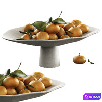 Bowls of tangerines 3D Model Corona