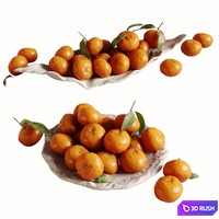 Tangerines in a bowl 3D Model Vray, Corona