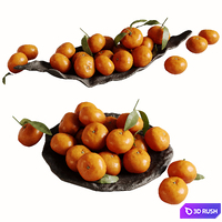 Tangerines in a bowl 3D Model Vray, Corona