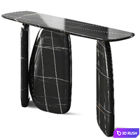 Ardara II Brabbu Gold Leaf Marble Console Table 3D Model Vray, Corona