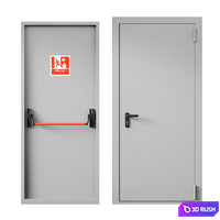 Fire door set 01 3D Model Vray, Corona