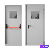 Fire door set 01 3D Model Vray, Corona