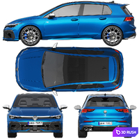 Volkswagen Golf R 2025 3D Model Corona