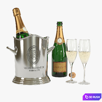 Louis Roederer Champagne Set 3D Model Vray