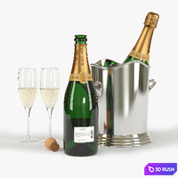 Louis Roederer Champagne Set 3D Model Vray