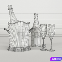 Louis Roederer Champagne Set 3D Model Vray