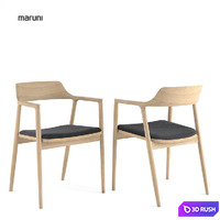 Maruni Arm chair Low Hiroshima + table 3D Model Vray