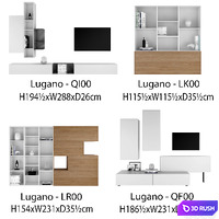 BoConcept Lugano wall system | Set 1 3D Model Vray