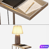 Kathy Kuo - Brass Side Table 3D Model Vray