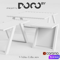 Collection of tables V-collection designed by DOCOby 3D Model Corona