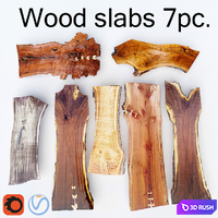Wood Slab | Wooden slab 7pcs 3D Model Vray, Corona